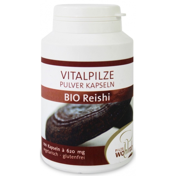 Grzyby reishi (lakownica lśniąca) 100 kapsułek BIO Pilze Wohlrab   cena 19,75$