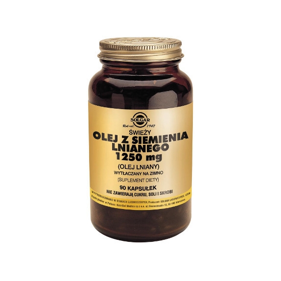 Solgar Olej z Siemienia Lnianego 1250 mg 90 kapsułek cena 94,50zł