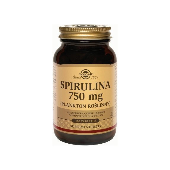 Solgar Spirulina 750 mg 100 tabletek cena 90,95zł