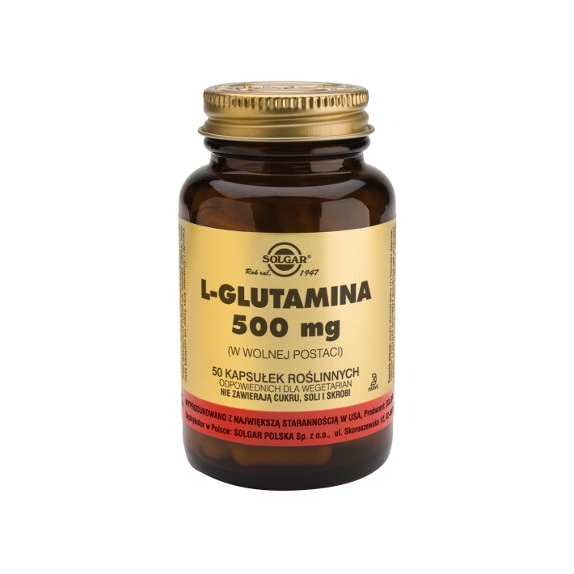 Solgar L-Glutamina 500 mg 50 kapsułek cena 75,99zł