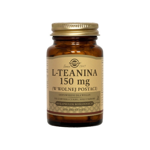 Solgar L-Teanina 150 mg 60 kapsułek cena 165,99zł