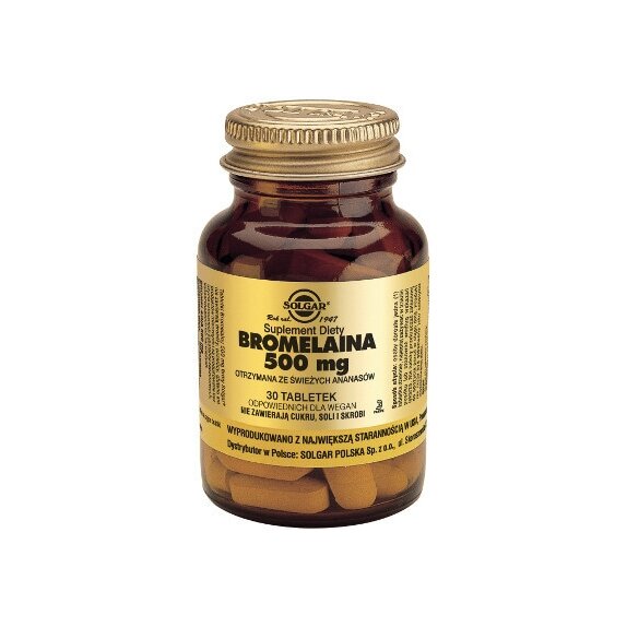 Solgar Bromelaina 500 mg 30 tabletek cena 93,05zł