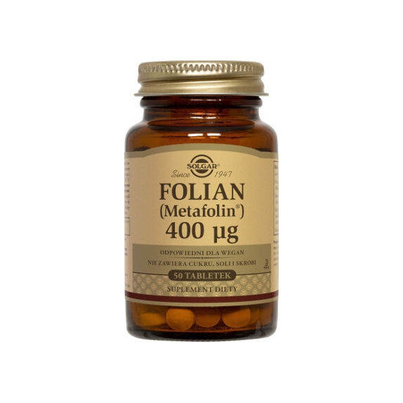 Solgar Folian 400µg 50 tabletek cena 17,82$