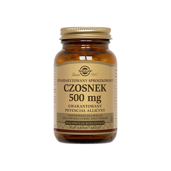 Solgar Czosnek standaryzowany 500 mg 90 kapsułek cena 105,50zł