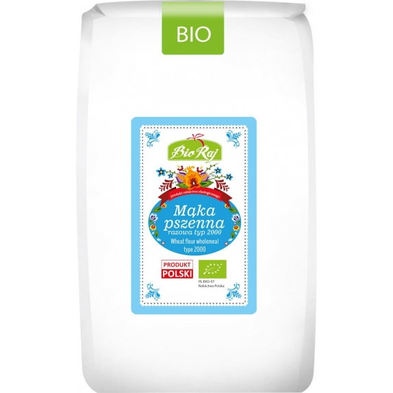 Mąka pszenna razowa typ 2000 1kg BIO Bio Raj cena 6,25zł