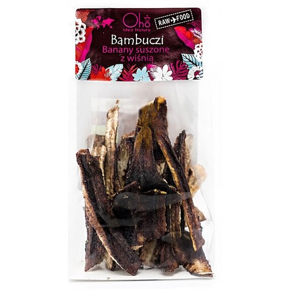 Banany suszone z wiśnią Raw BIO 50g BIO Oho cena 8,39zł