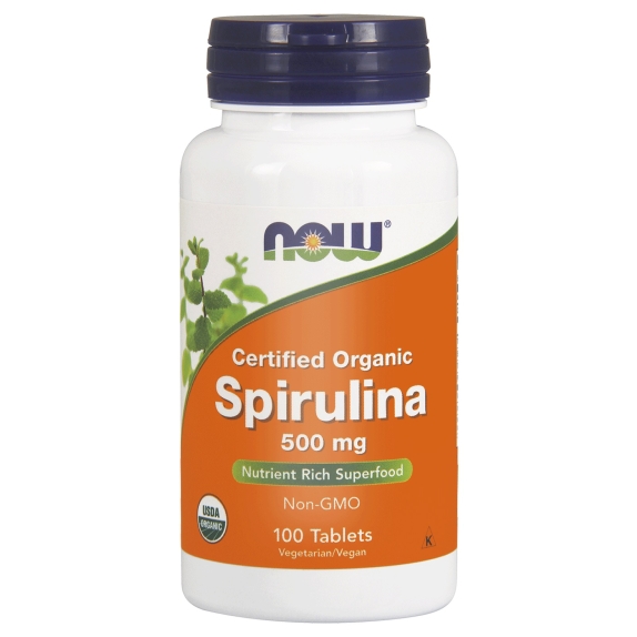 Spirulina 500 mg 100 tabletek NOW Foods  cena €6,57