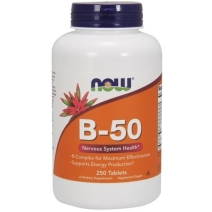 B-50 Kompleks witamin B 250 tabletek NOW Foods