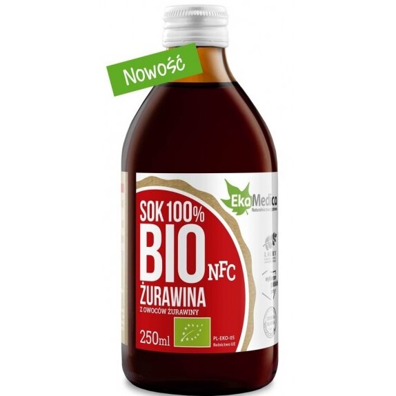 EkaMedica sok z żurawiny 100% 250 ml BIO  cena 4,82$
