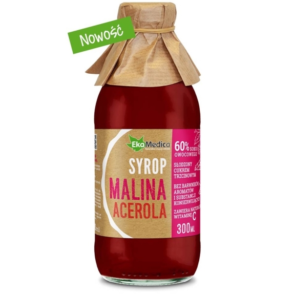 EkaMedica Syrop z malin i aceroli 300 ml cena 12,76zł