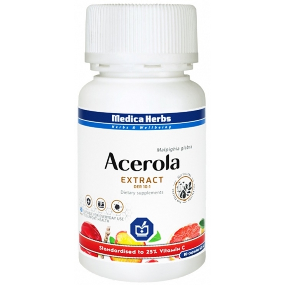 Acerola plus 625 mg 80 kapsułek Medica Herbs cena 21,75zł