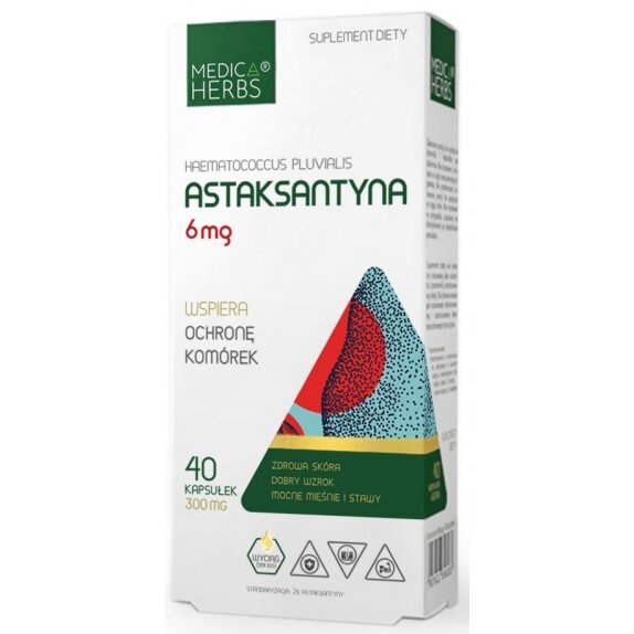 Medica Herbs astaksantyna 6 mg 60 kapsułek cena 28,95zł