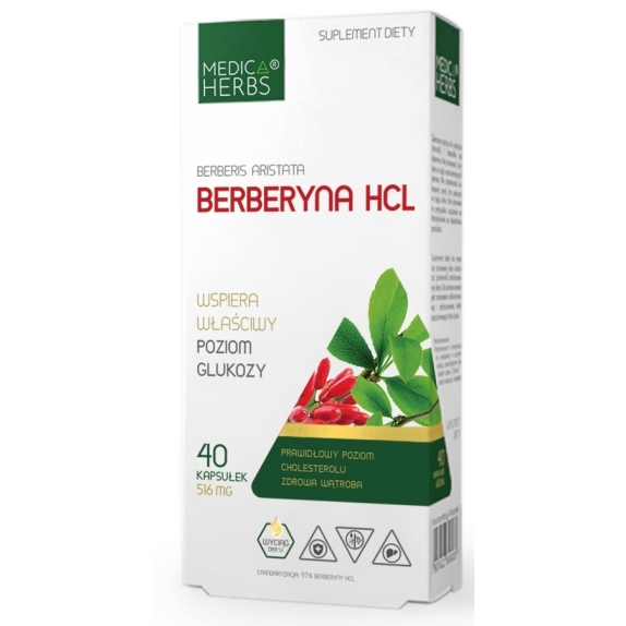 Medica Herbs berberyna 516 mg, 40 kapsułek  cena 30,99zł