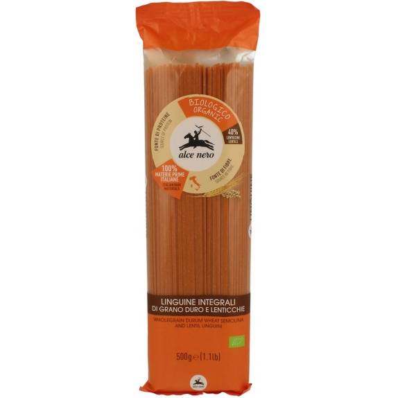 Makaron semolinowy z czerwoną soczewicą  spaghetti 500 g BIO Alce Nero cena 4,39$