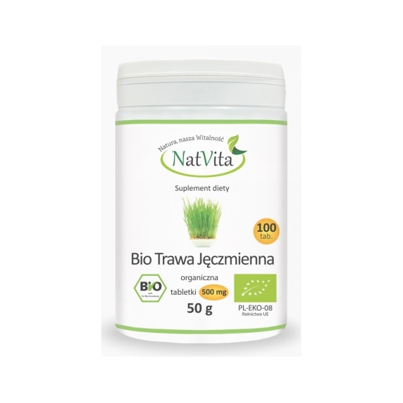 Trawa jęczmienna 100 tabletek BIO Natvita cena 18,39zł