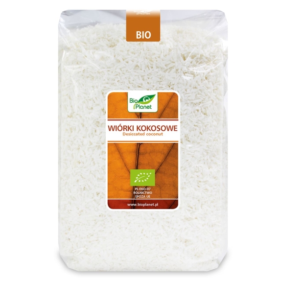 Wiórki kokosowe 1 kg BIO Bio Planet  cena 18,55zł