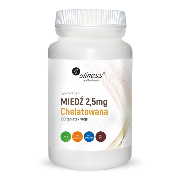 Aliness miedź chelatowana 2,5 mg 100 tabletek cena 24,90zł