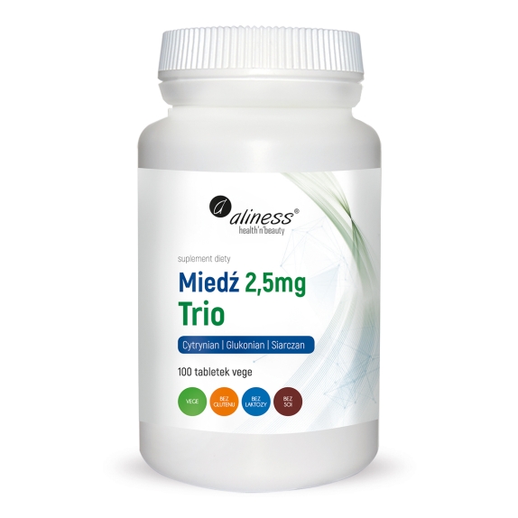 Aliness miedź trio 2,5 mg 100 tabletek cena 7,53$