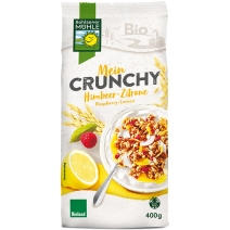 Crunchy jogurtowo-cytrynowe z malinami 400g BIO Bohlsener Muehle