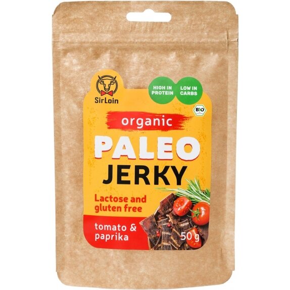 Wołowina suszona paleo z pomidorami i papryką bezglutenowa BIO 50 g Sirloin cena €4,72