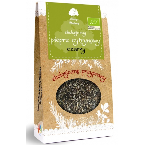 Pieprz czarny cytrynowy 50 g BIO Dary Natury cena 12,25zł