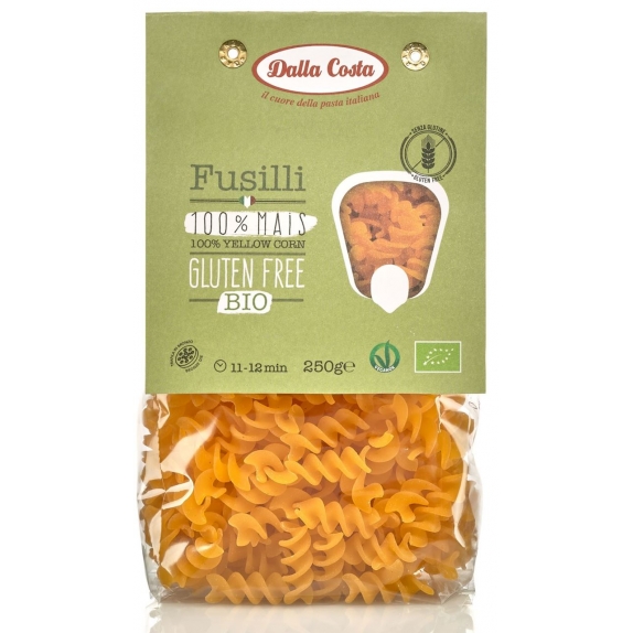 Makaron kukurydziany świderki fusilli bezglutenowy 250 g BIO Dalla Costa cena 8,55zł