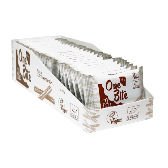 Cocoa one bite tabliczka biała z cynamonem 15 g x 12 sztuk BIO cena 58,80zł
