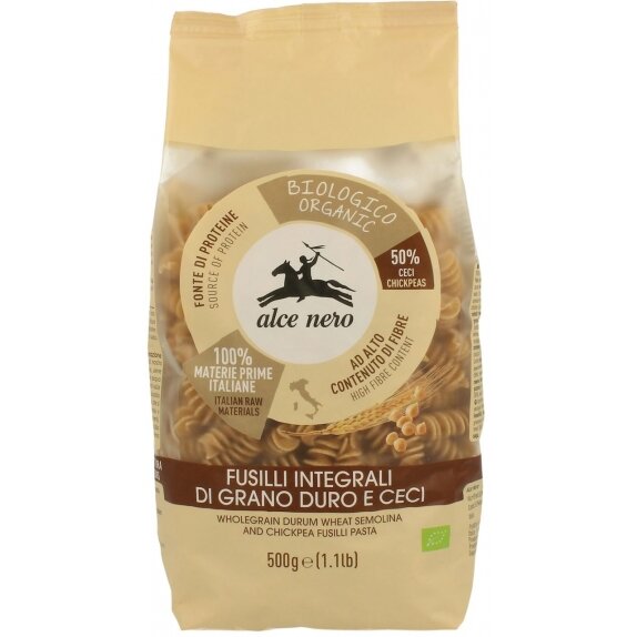 Makaron semolinowy z ciecierzycą fusili 500 g BIO Alce Nero PROMOCJA! cena 11,45zł