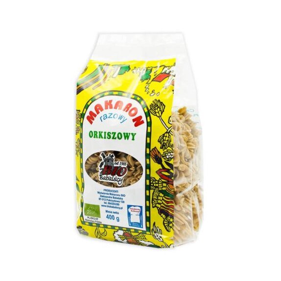 Makaron orkiszowy razowy świderki 400 g BIO Babalscy cena 11,99zł