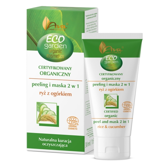 Ava eco garden peeling maska 2w1 ryż z ogórkiem 30 ml cena 23,90zł