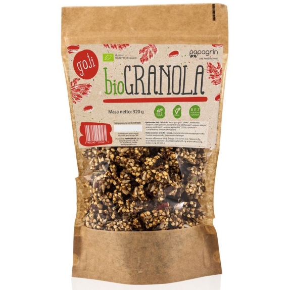 Granola z goji bezglutenowa 320 g BIO Papagrin cena 21,79zł