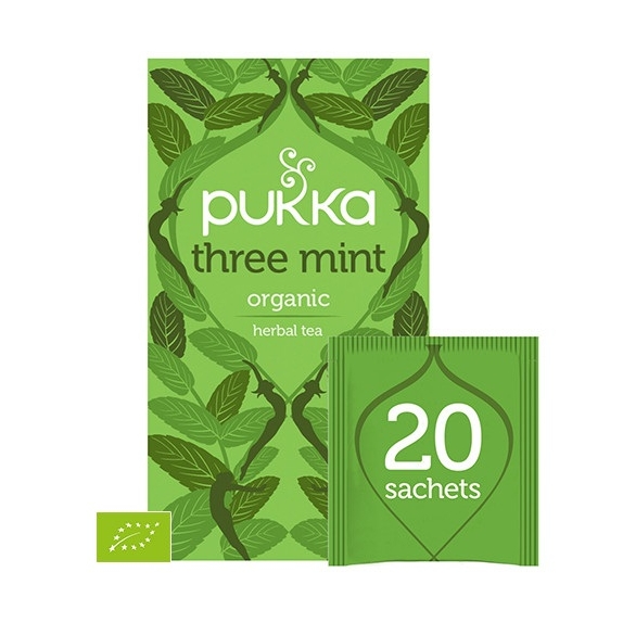 Pukka three mint 20 saszetek BIO cena €6,09