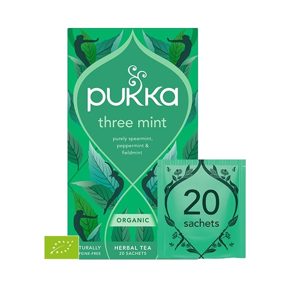Pukka three mint 20 saszetek BIO cena 26,90zł