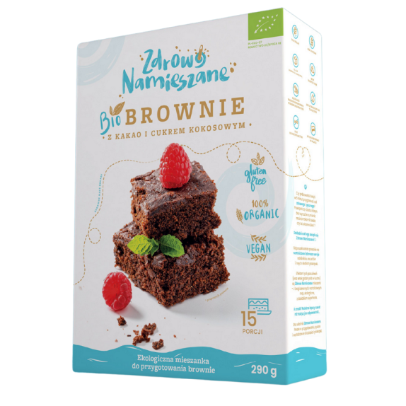 Mieszanka na brownie kakao i cukrem kokosowym bezglutenowa BIO 290g Zdrowo Namieszane cena 4,18$