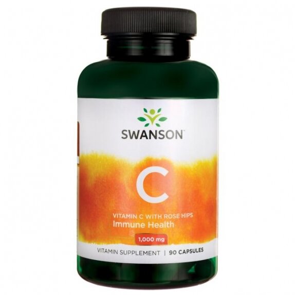 Swanson Witamina C 1000mg z dziką różą 90 kapsułek cena 29,90zł