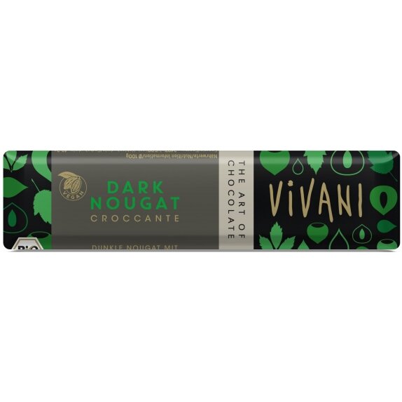 Baton croccante czekolada gorzka nugatowa 35g BIO Vivani cena 6,85zł