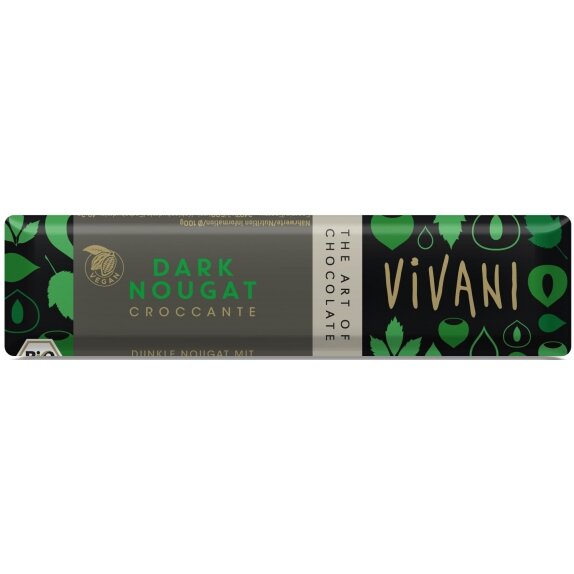 Baton croccante czekolada gorzka nugatowa 35g BIO Vivani cena 5,79zł