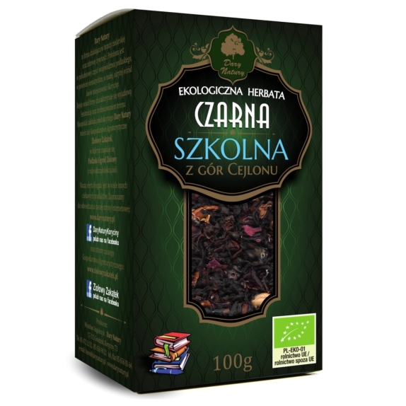 Herbata czarna szkolna 100g BIO Dary Natury cena 23,39zł