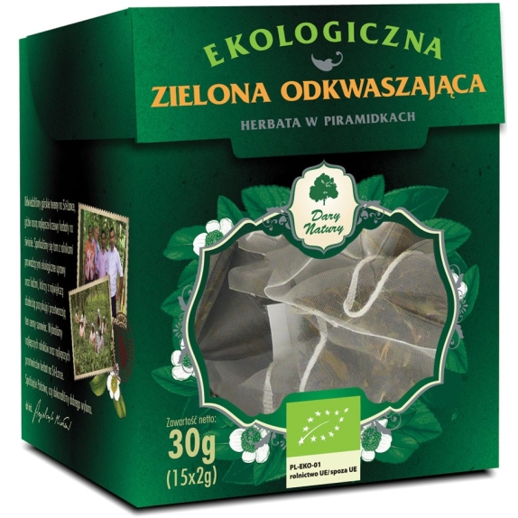 Herbata zielona odkwaszająca piramidki 15 x 2 g BIO Dary Natury cena 15,05zł