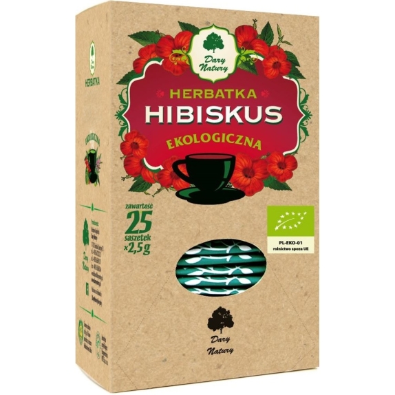 Herbatka hibiskus 25x2,5 g BIO Dary Natury cena 3,20$