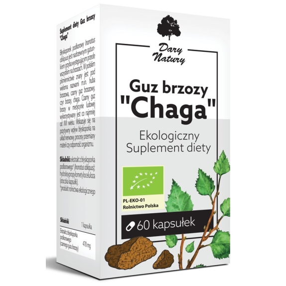 Guz brzozy chaga 60 kapsułek (470mg) BIO Dary Natury cena 54,75zł