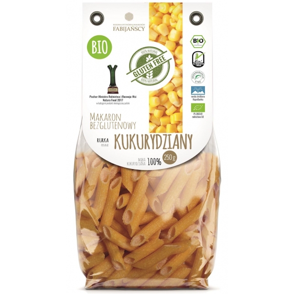 Makaron kukurydziany rurka Penne bezglutenowy 250 g BIO Fabijańscy cena 9,50zł