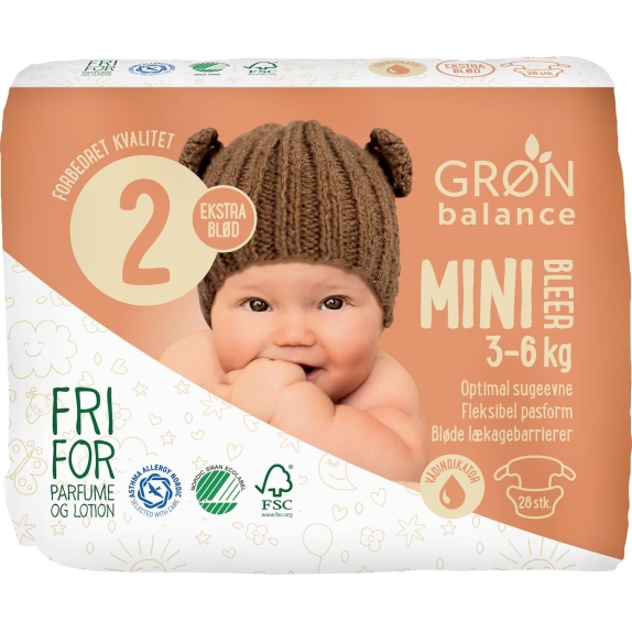 Gron Balance Pieluchy mini 3-6 kg 28 sztuk cena 9,03$