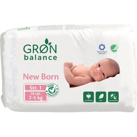 Gron Balance pieluchy noworodek 2 - 4kg 28 sztuk cena 8,30$