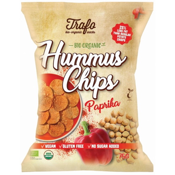 Chipsy z ciecierzycy z papryką bezglutenowe 75g BIO Trafo cena 11,89zł