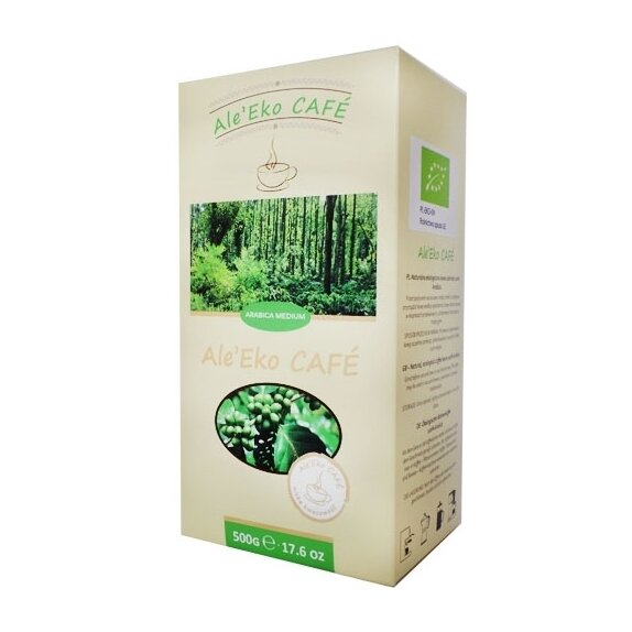 Ale'Eko CAFÉ ekologiczna kawa ziarnista 100% Arabica 500 g data ważności 06.2024 PROMOCJA! cena €13,59