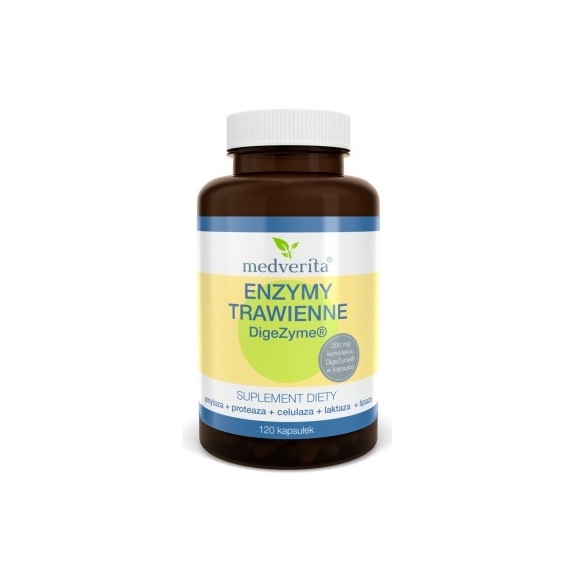 Enzymy Trawienne DigeZyme 150mg 120 kapsułek Medverita cena 28,89zł