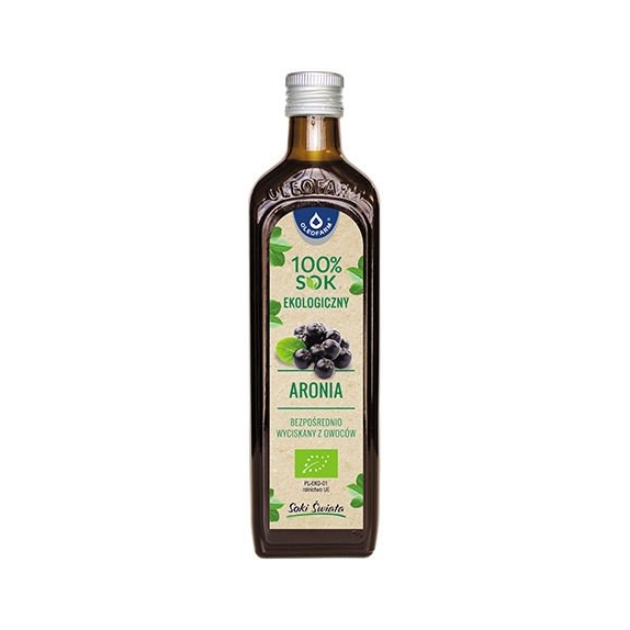 Sok - aronia 100 % ekologiczny Oleofarm 490 ml cena 14,65zł