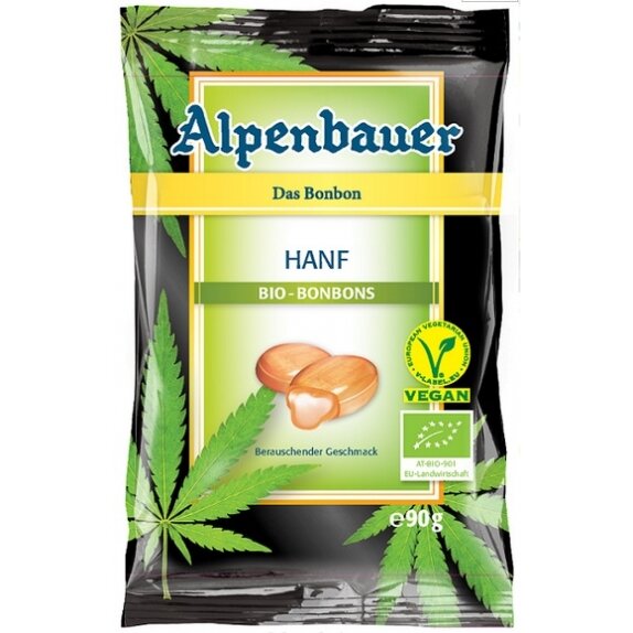 Cukierki z nadzieniem o smaku mango - nasiona konopii Vegan BIO 90g Alpenbauer cena 8,45zł