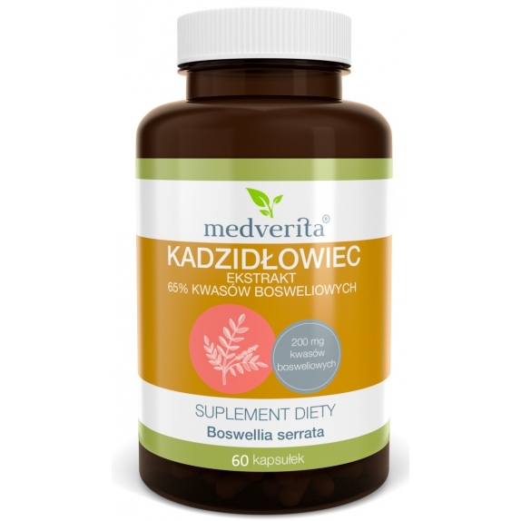 Kadzidłowiec Boswellia serrata 65% kwasów bosweliowych 60 kapsułek Medverita cena 18,50zł